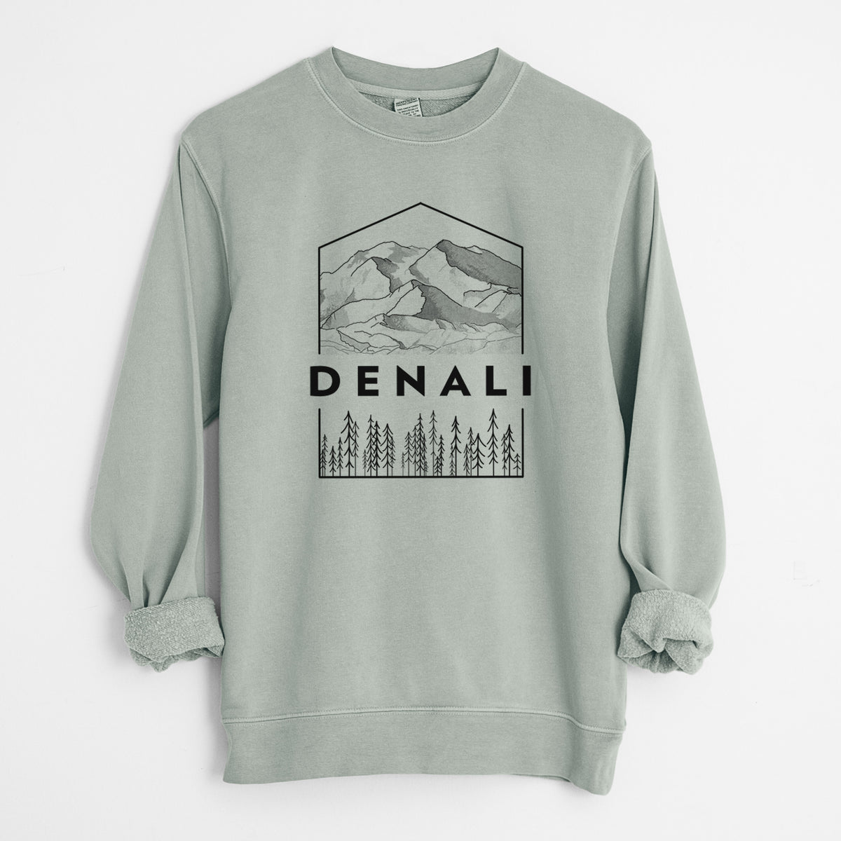 Denali Mountain - Denali National Park - Unisex Pigment Dyed Crew Sweatshirt