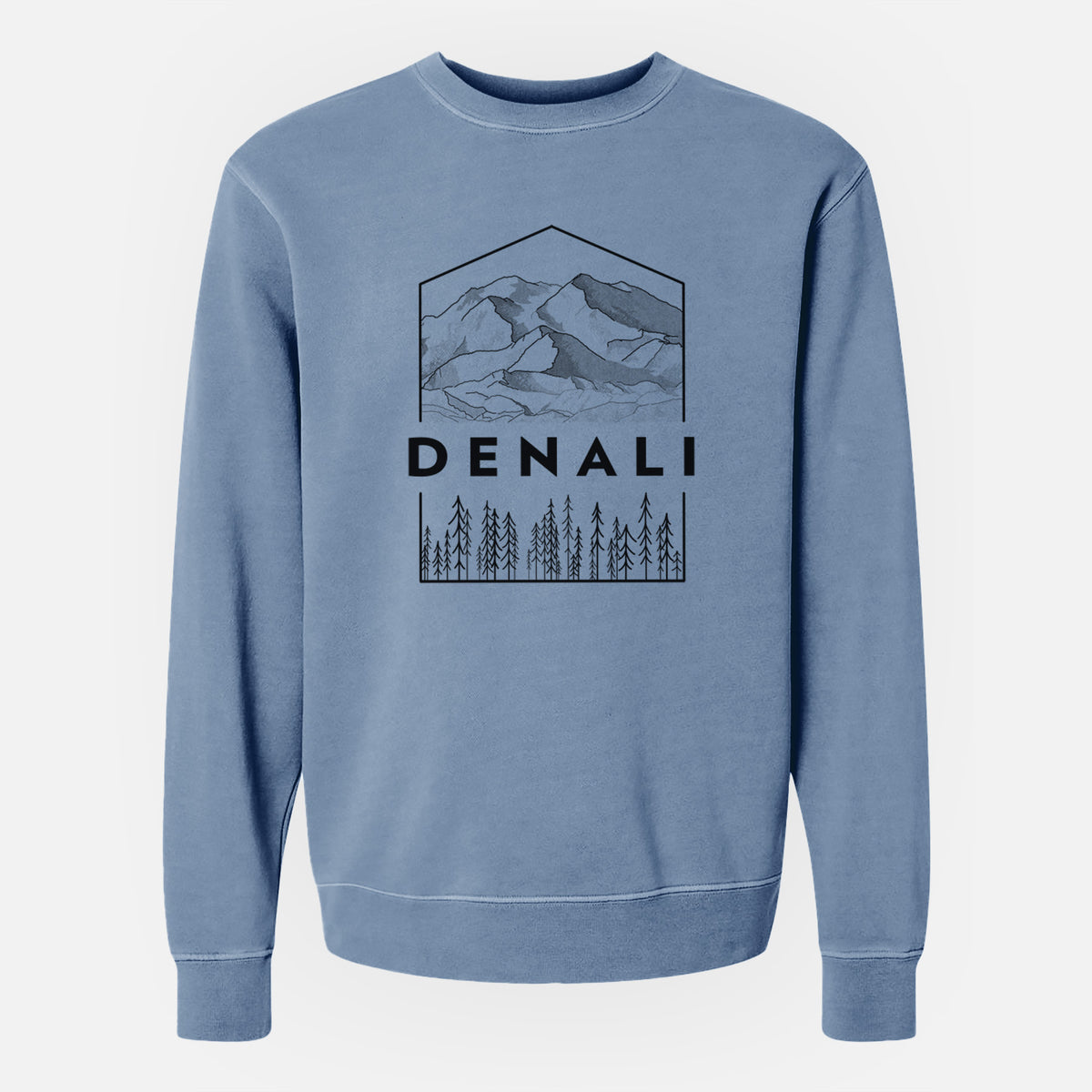 Denali Mountain - Denali National Park - Unisex Pigment Dyed Crew Sweatshirt