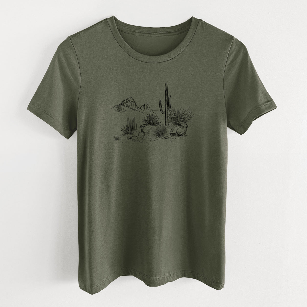 Desert Landscape - Women&#39;s Lightweight Relaxed Fit 100% Cotton Crewneck