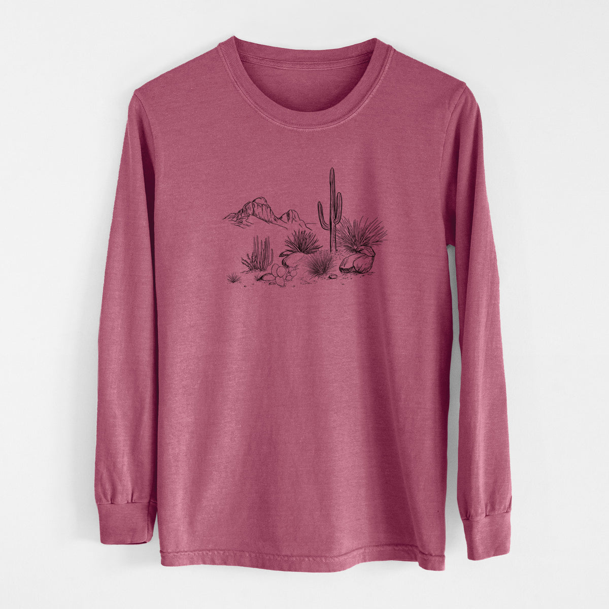 Desert Landscape - Men&#39;s Heavyweight 100% Cotton Long Sleeve