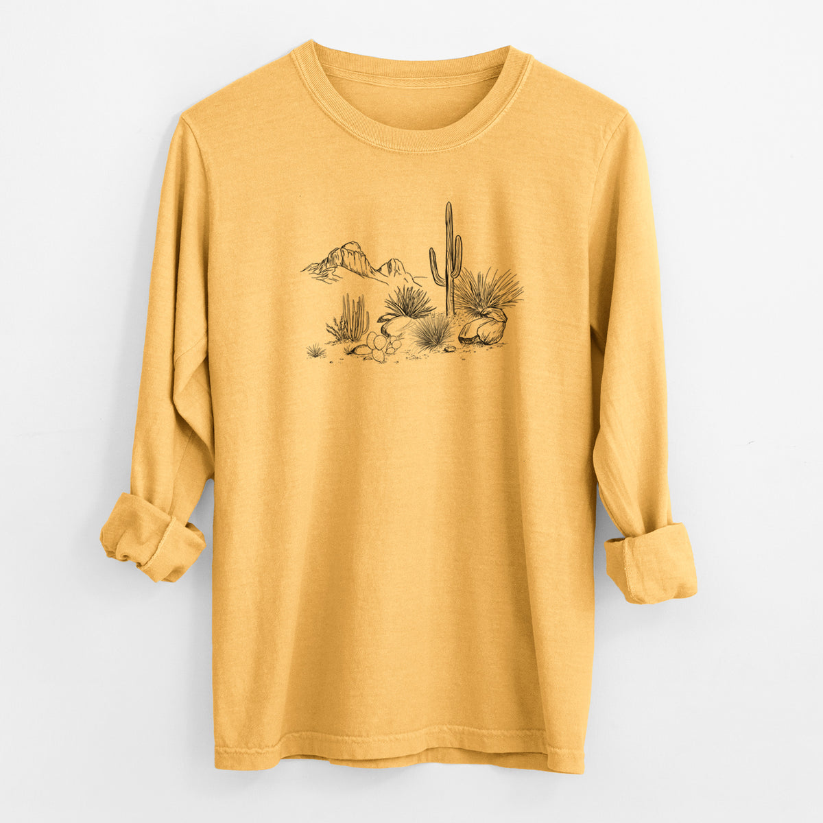 Desert Landscape - Men&#39;s Heavyweight 100% Cotton Long Sleeve