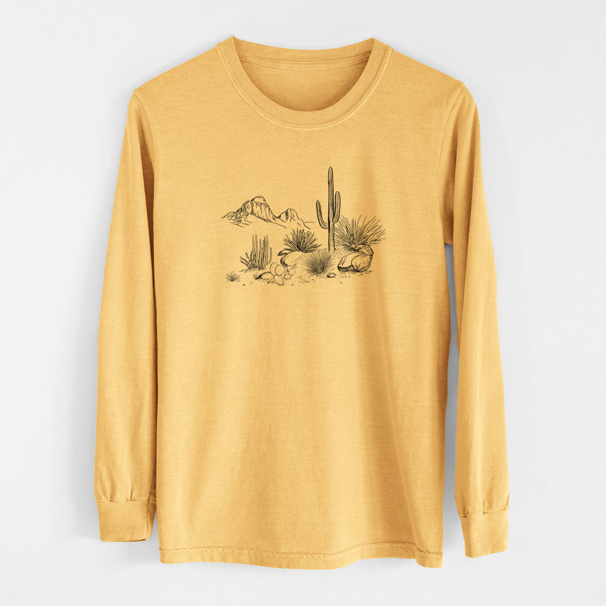Desert Landscape - Men&#39;s Heavyweight 100% Cotton Long Sleeve