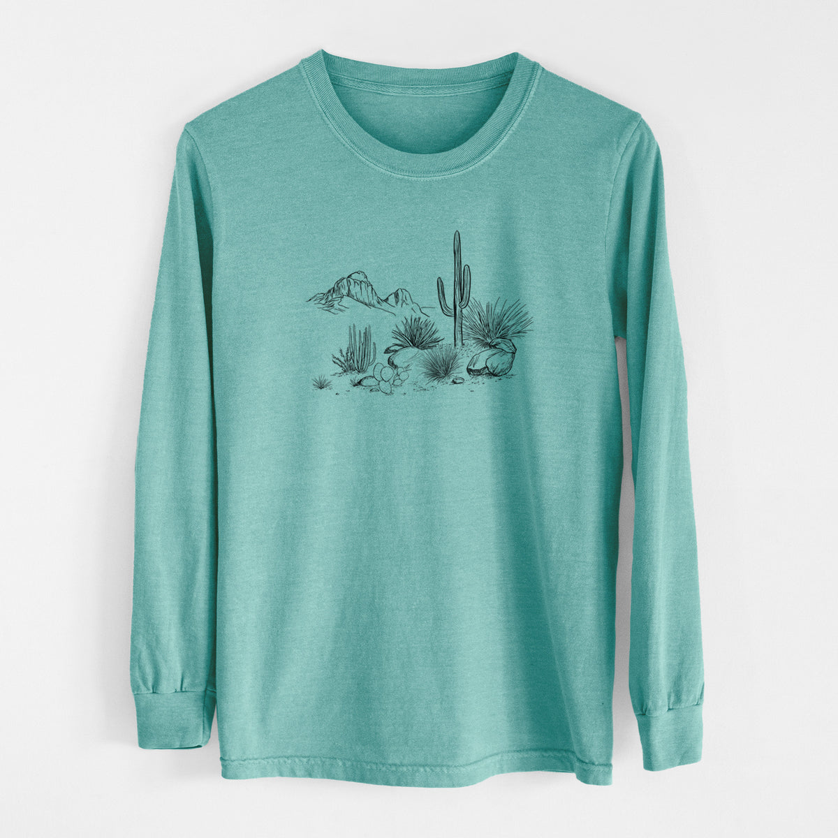 Desert Landscape - Men&#39;s Heavyweight 100% Cotton Long Sleeve