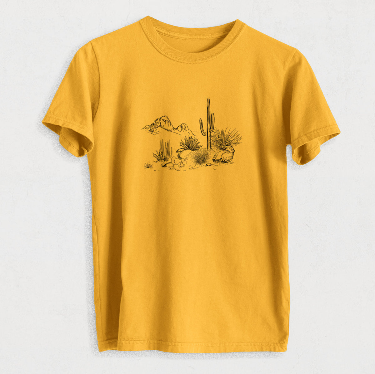 Desert Landscape - Heavyweight Men&#39;s 100% Organic Cotton Tee