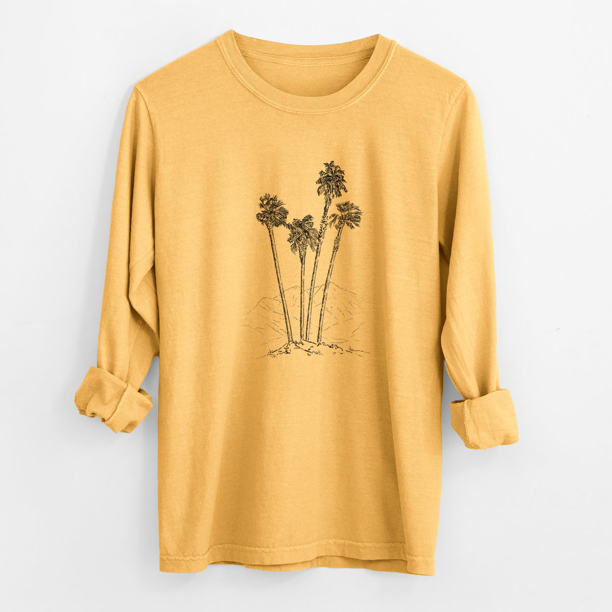 Desert Palms - Mexican Fan Palm - Washingtonia robusta - Unisex Comfort Colors 100% Cotton Long Sleeve