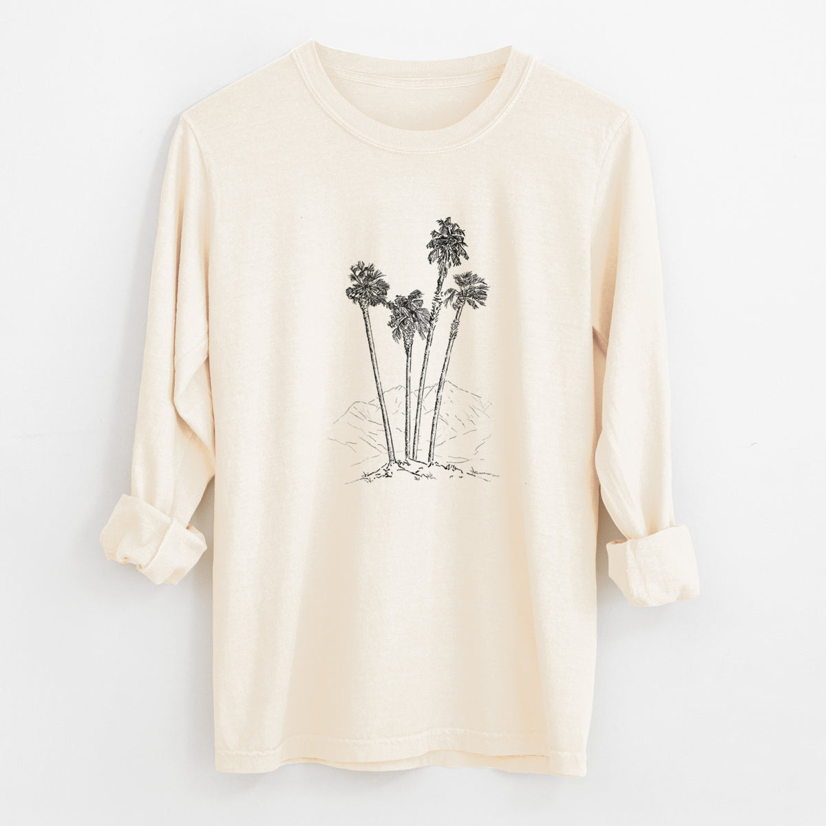 Desert Palms - Mexican Fan Palm - Washingtonia robusta - Unisex Comfort Colors 100% Cotton Long Sleeve