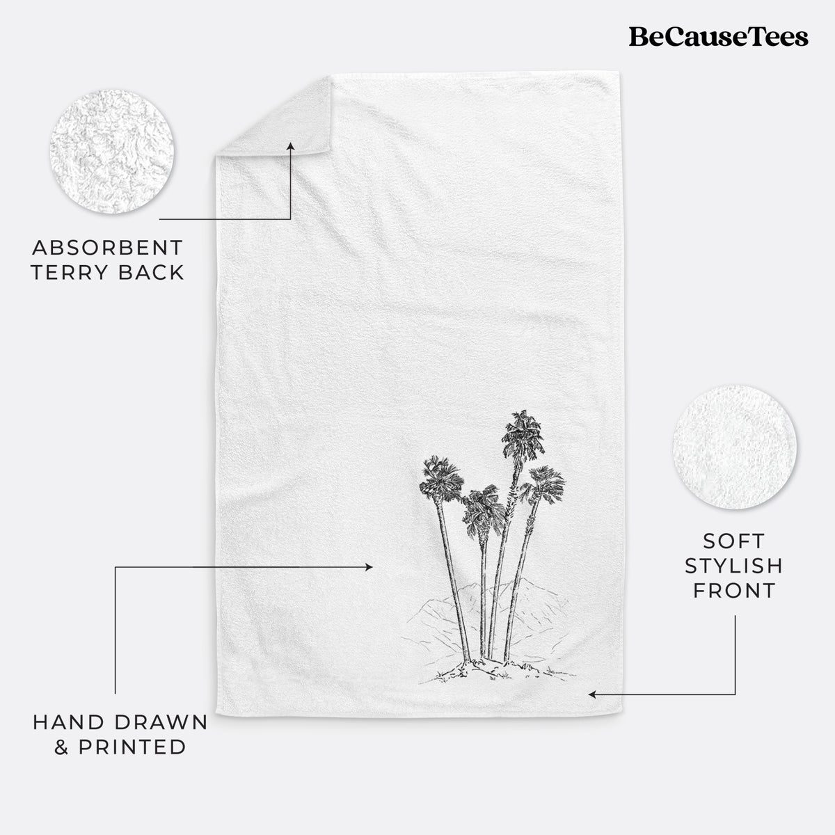 Desert Palms - Mexican Fan Palm - Washingtonia robusta Premium Decorative Hand Towel