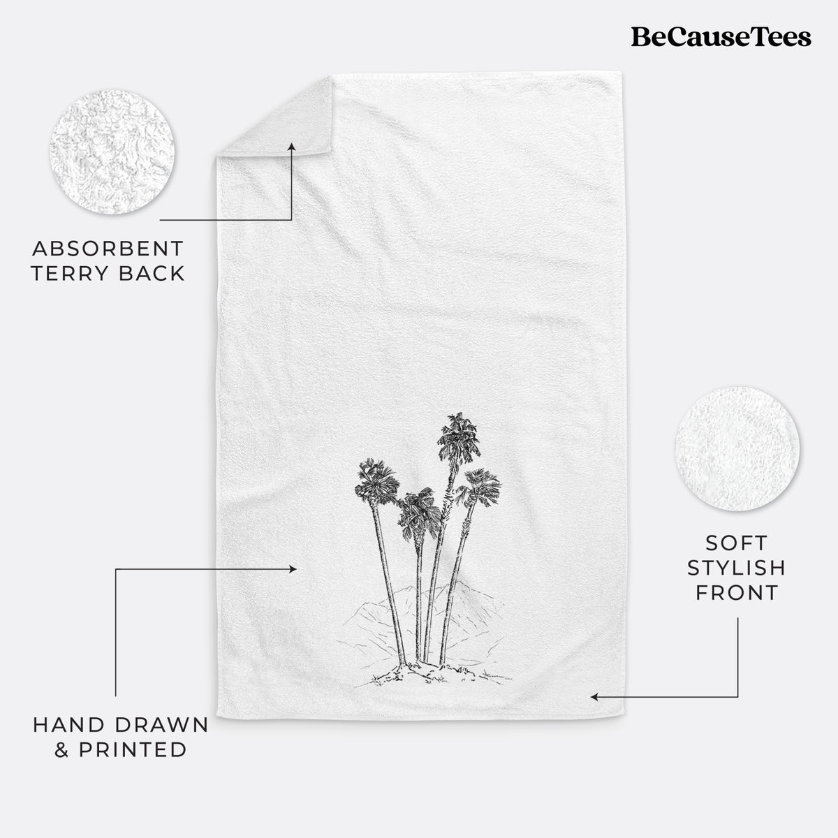 Desert Palms - Mexican Fan Palm - Washingtonia robusta Premium Decorative Hand Towel