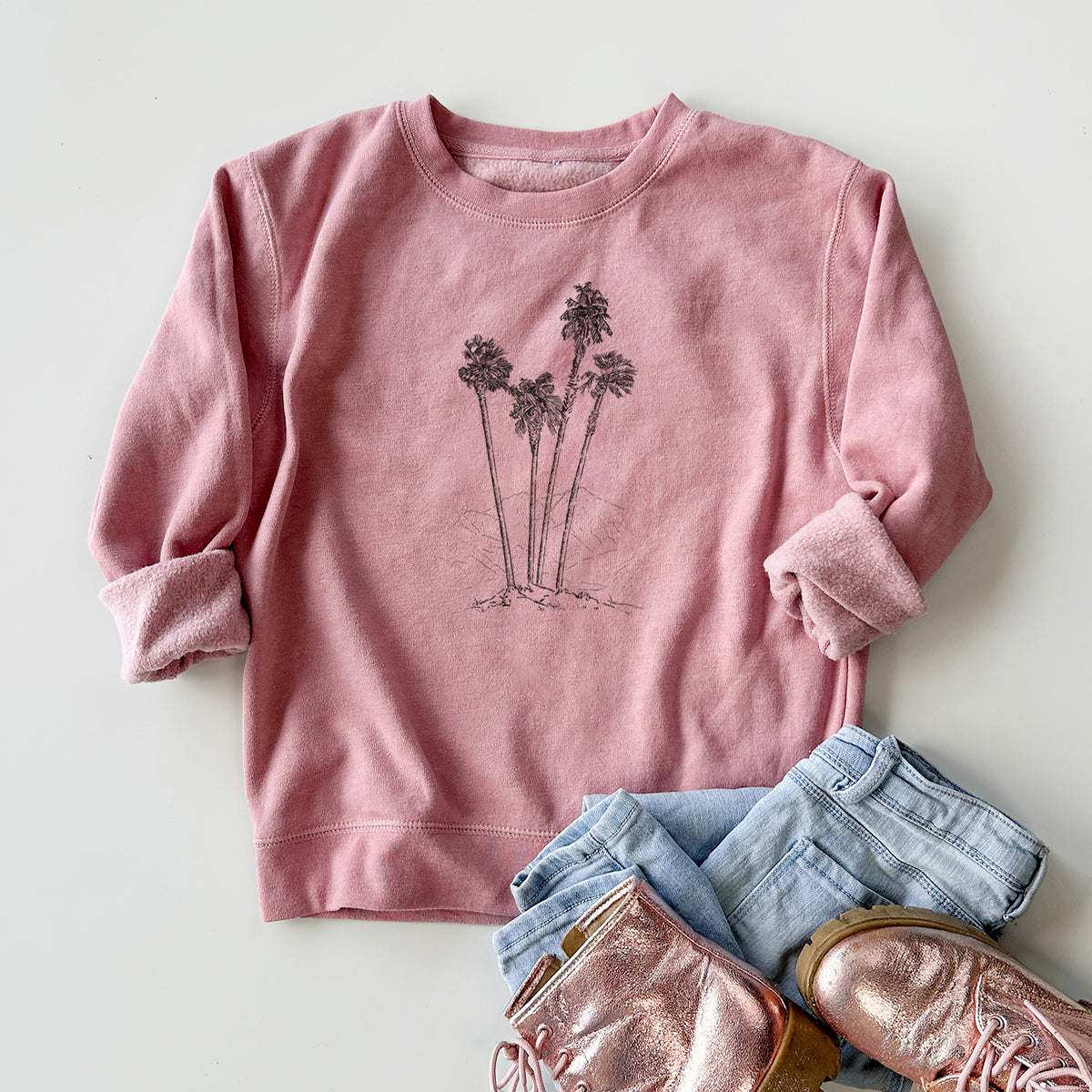 Desert Palms - Mexican Fan Palm - Washingtonia robusta - Youth Lightweight Crewneck Sweatshirt