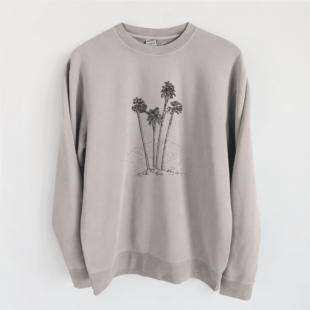 Desert Palms - Mexican Fan Palm - Washingtonia robusta - Unisex Pigment Dyed Crew Sweatshirt