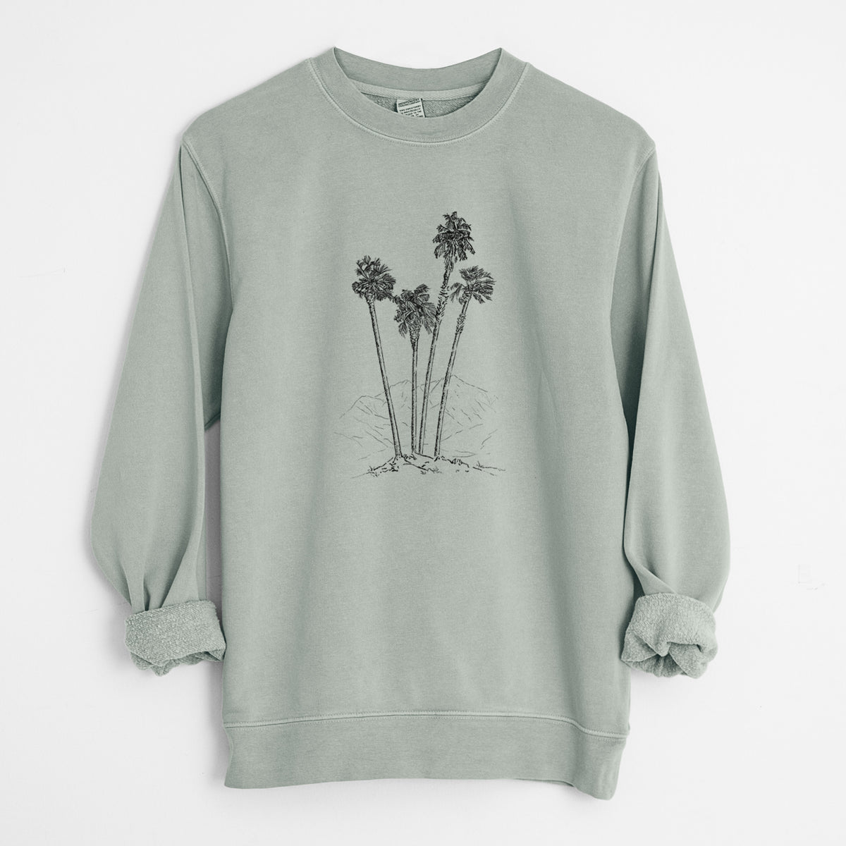 Desert Palms - Mexican Fan Palm - Washingtonia robusta - Unisex Pigment Dyed Crew Sweatshirt
