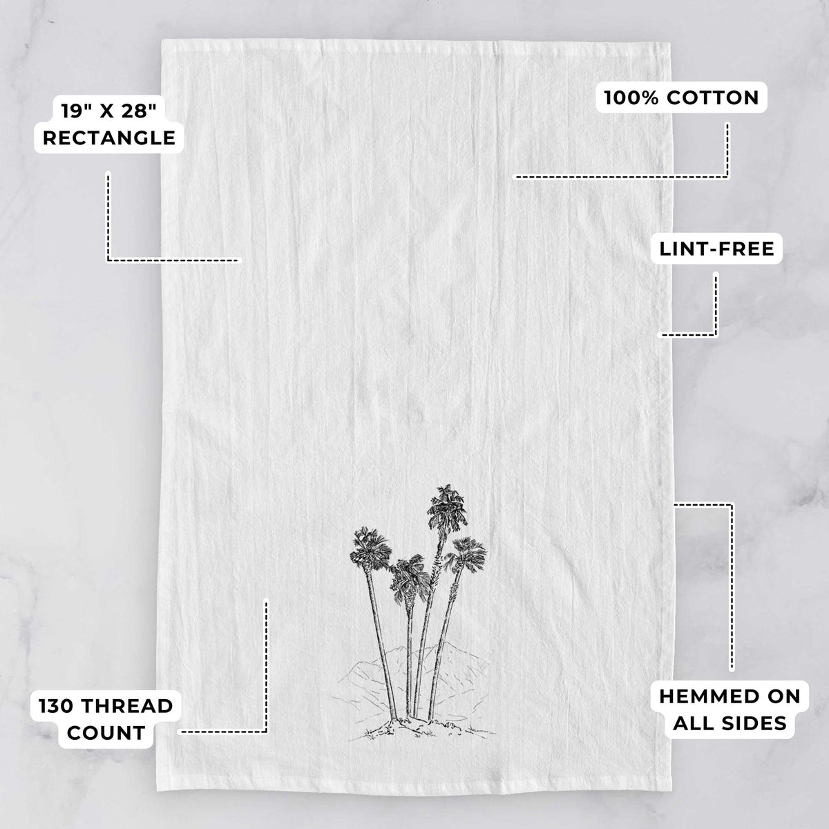 Desert Palms - Mexican Fan Palm - Washingtonia robusta Tea Towel