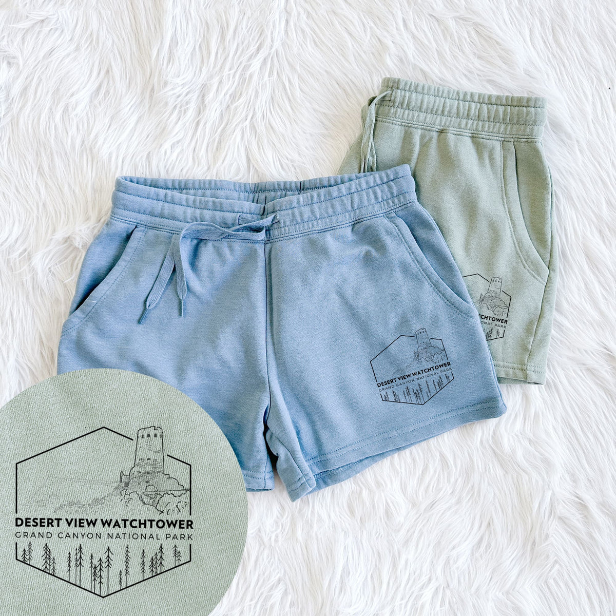 Desert View Watchtower - Grand Canyon National Park - Women's Cali Wave Shorts