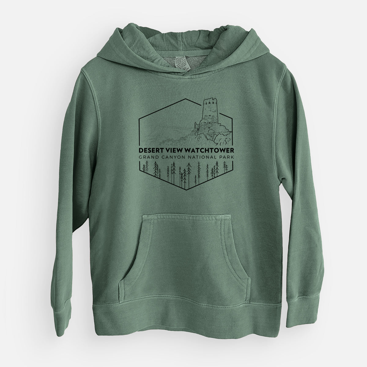 Desert View Watchtower - Grand Canyon National Park - Youth Pigment Dyed Hoodie