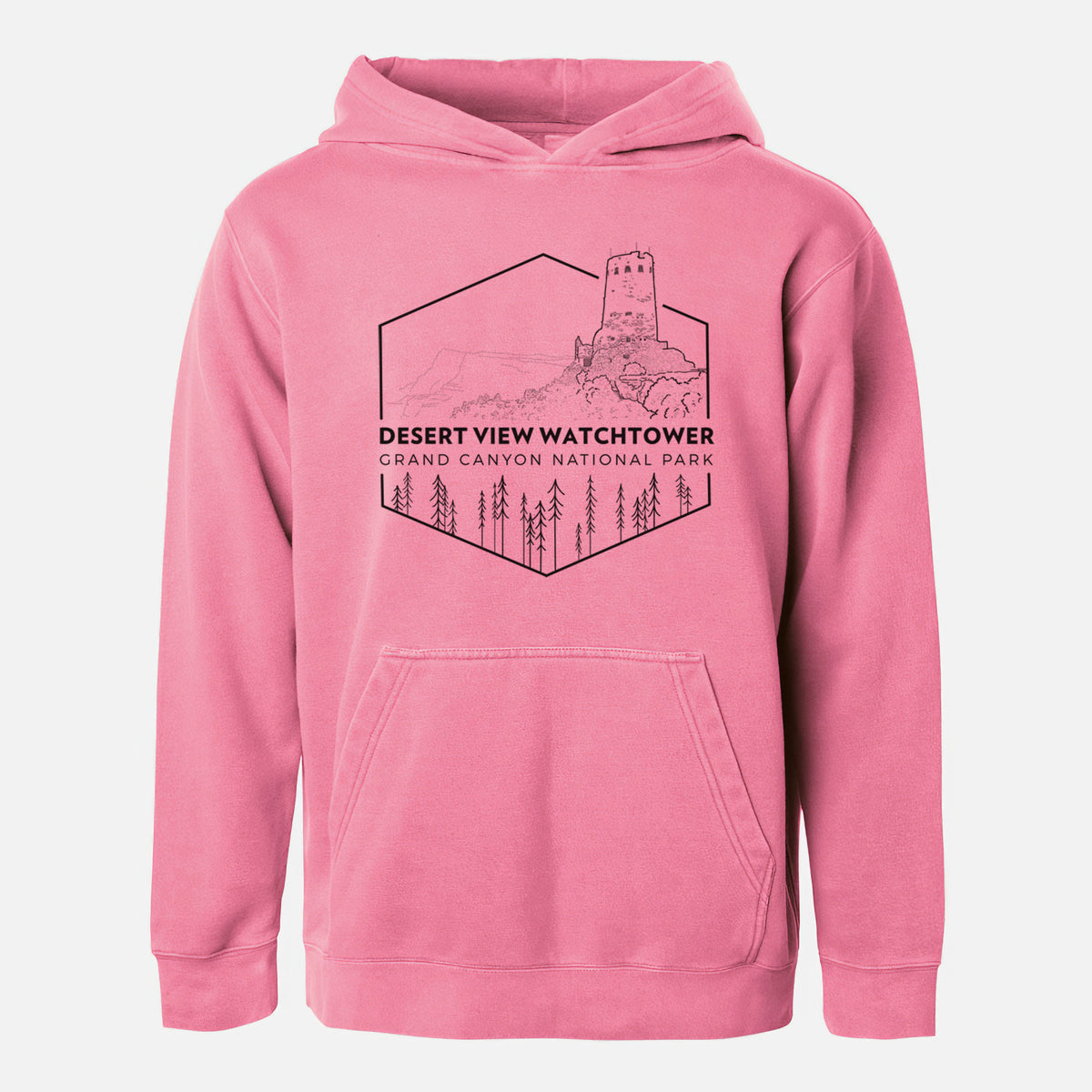 Desert View Watchtower - Grand Canyon National Park - Youth Pigment Dyed Hoodie