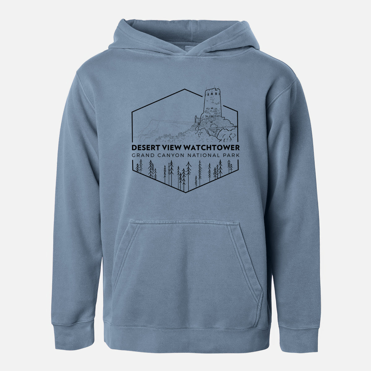 Desert View Watchtower - Grand Canyon National Park - Youth Pigment Dyed Hoodie