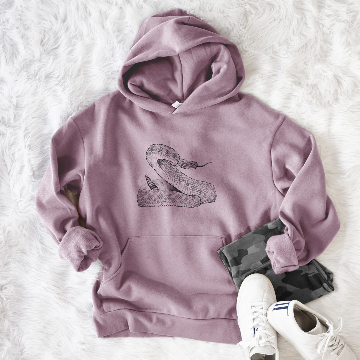 Western Diamondback Rattlesnake - Crotalus atrox  - Bodega Midweight Hoodie