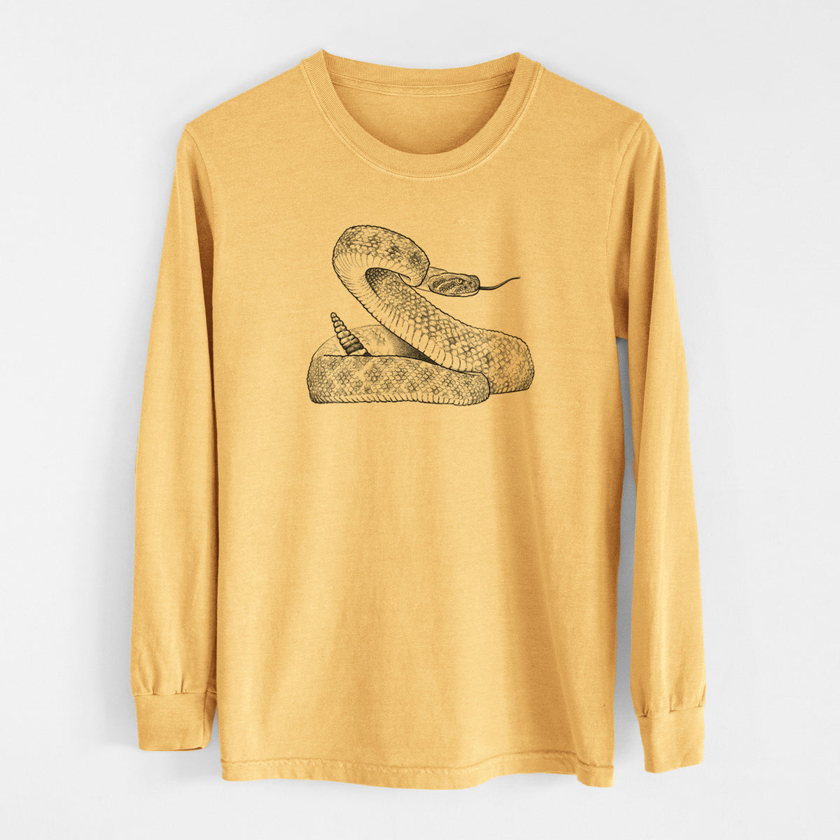 Western Diamondback Rattlesnake - Crotalus atrox - Men&#39;s Heavyweight 100% Cotton Long Sleeve