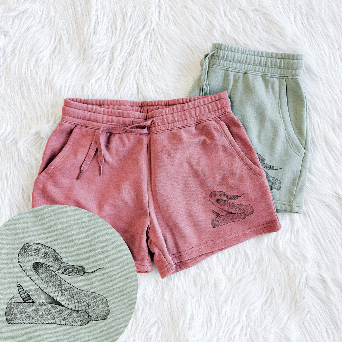 Western Diamondback Rattlesnake - Crotalus atrox - Women&#39;s Cali Wave Shorts