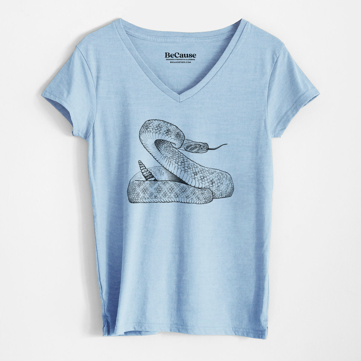 Western Diamondback Rattlesnake - Crotalus atrox - Women&#39;s 100% Recycled V-neck