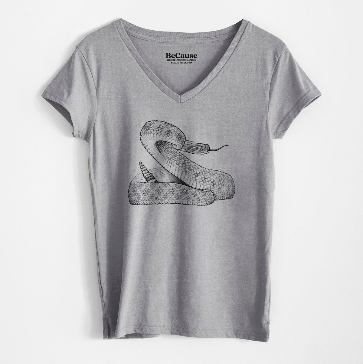 Western Diamondback Rattlesnake - Crotalus atrox - Women&#39;s 100% Recycled V-neck