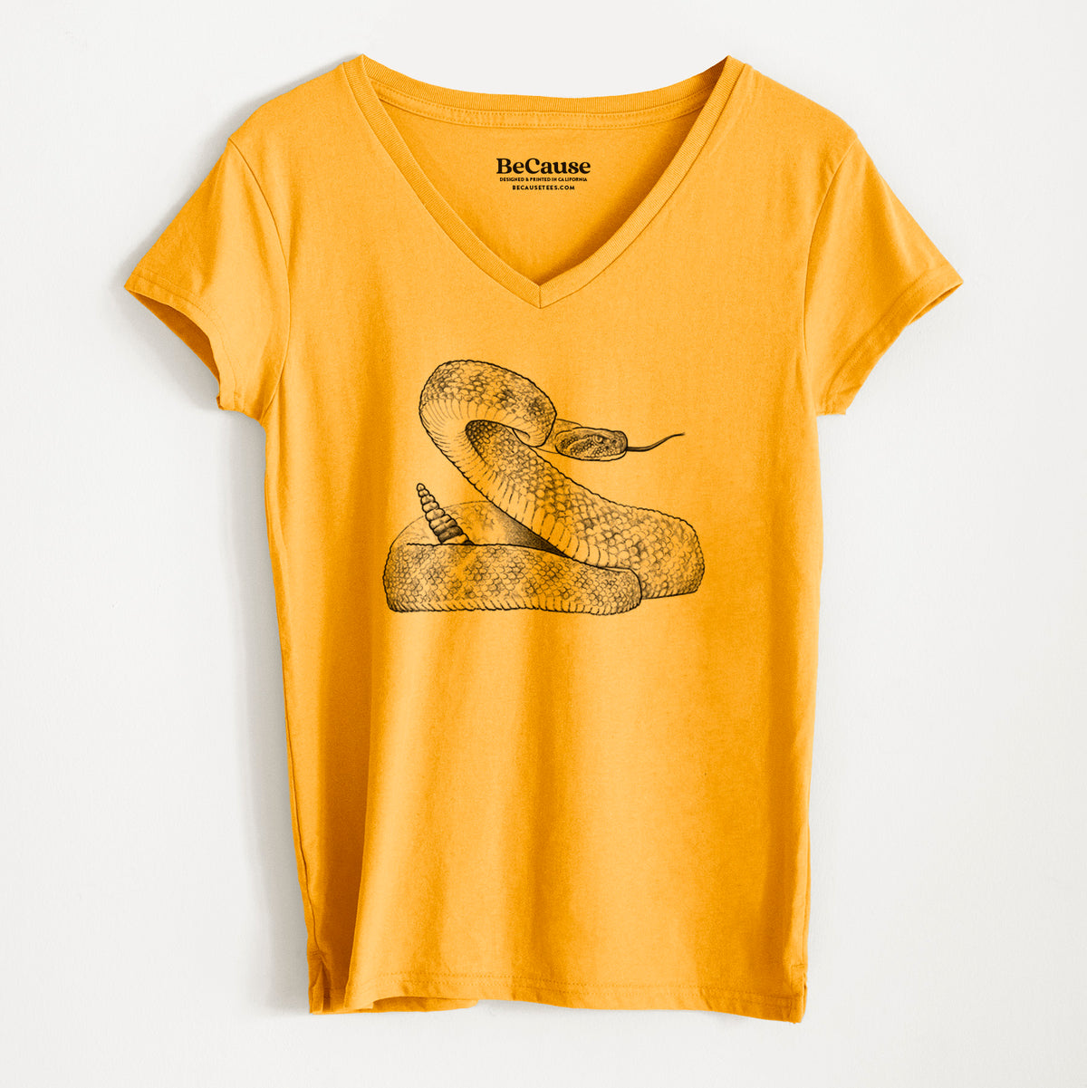 Western Diamondback Rattlesnake - Crotalus atrox - Women&#39;s 100% Recycled V-neck