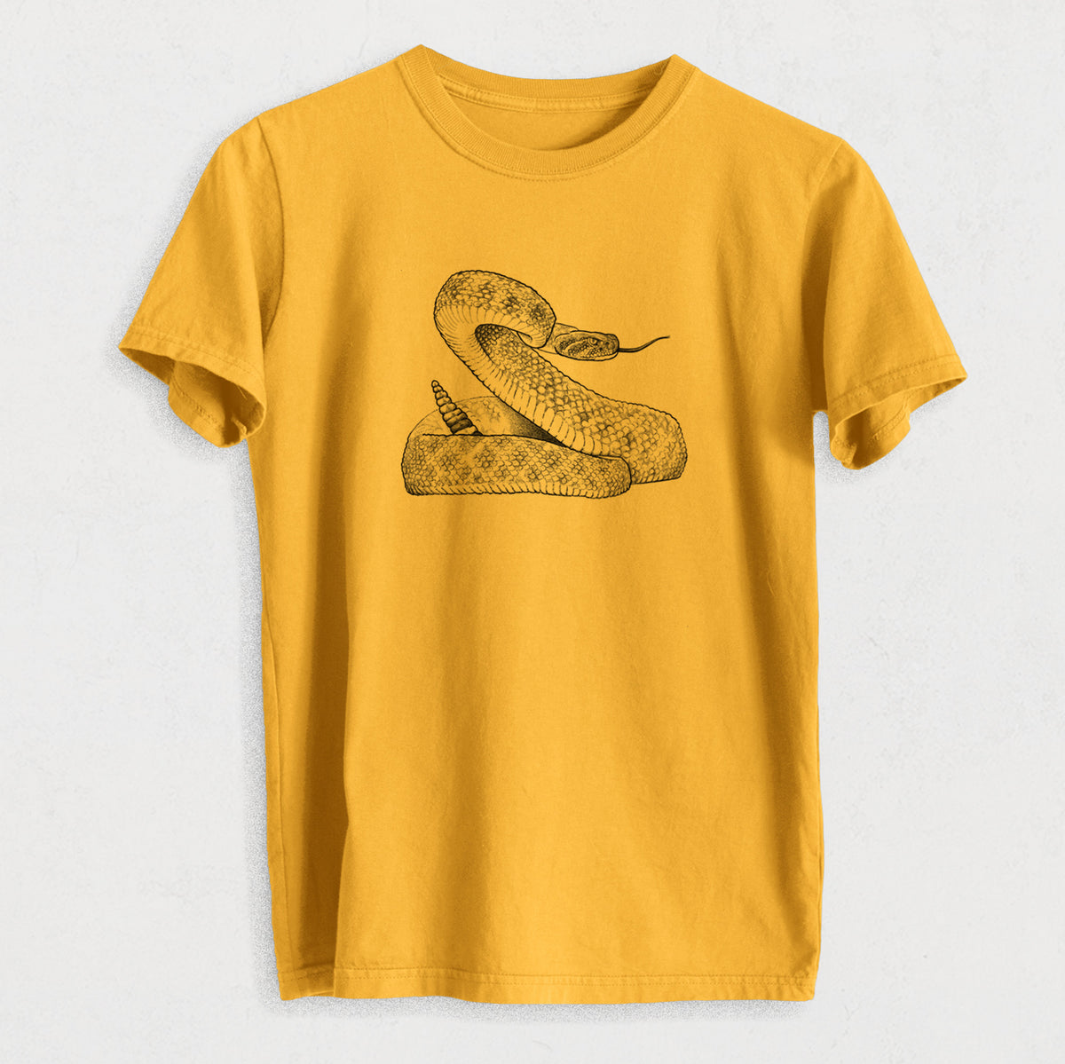 Western Diamondback Rattlesnake - Crotalus atrox - Heavyweight Men&#39;s 100% Organic Cotton Tee