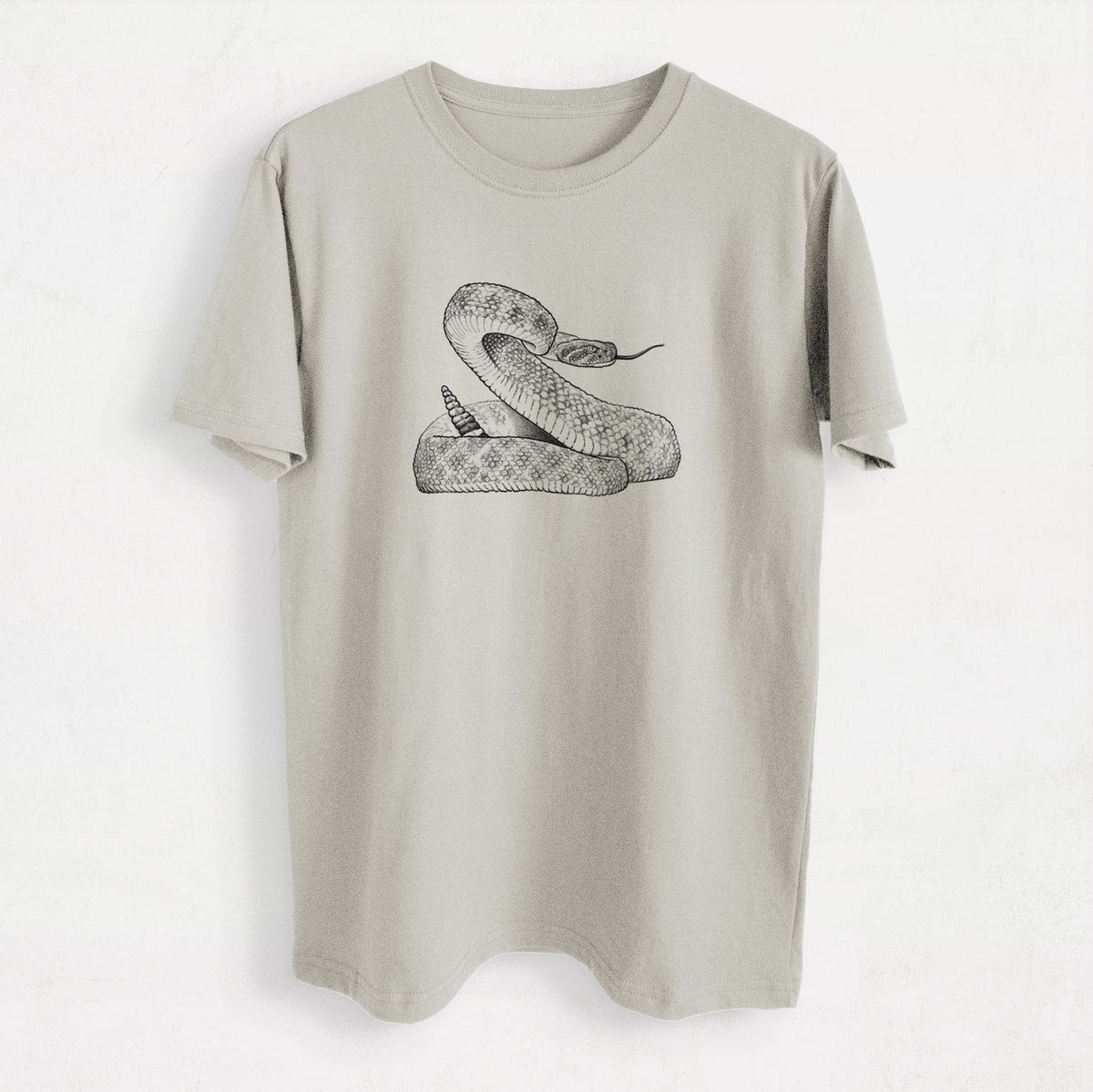Western Diamondback Rattlesnake - Crotalus atrox - Heavyweight Men&#39;s 100% Organic Cotton Tee