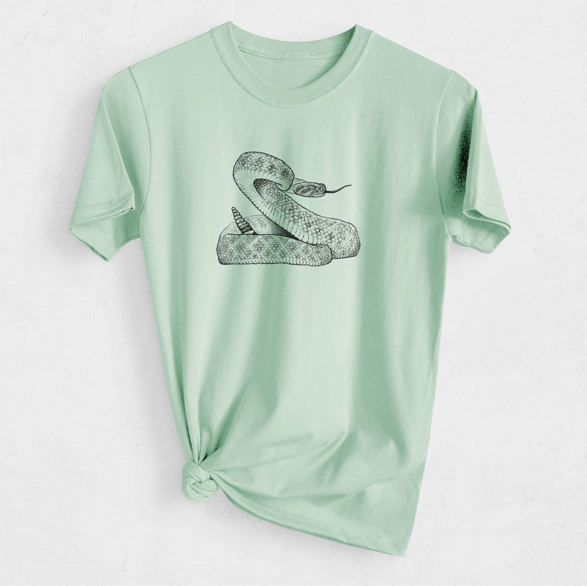 Western Diamondback Rattlesnake - Crotalus atrox - Heavyweight Men&#39;s 100% Organic Cotton Tee