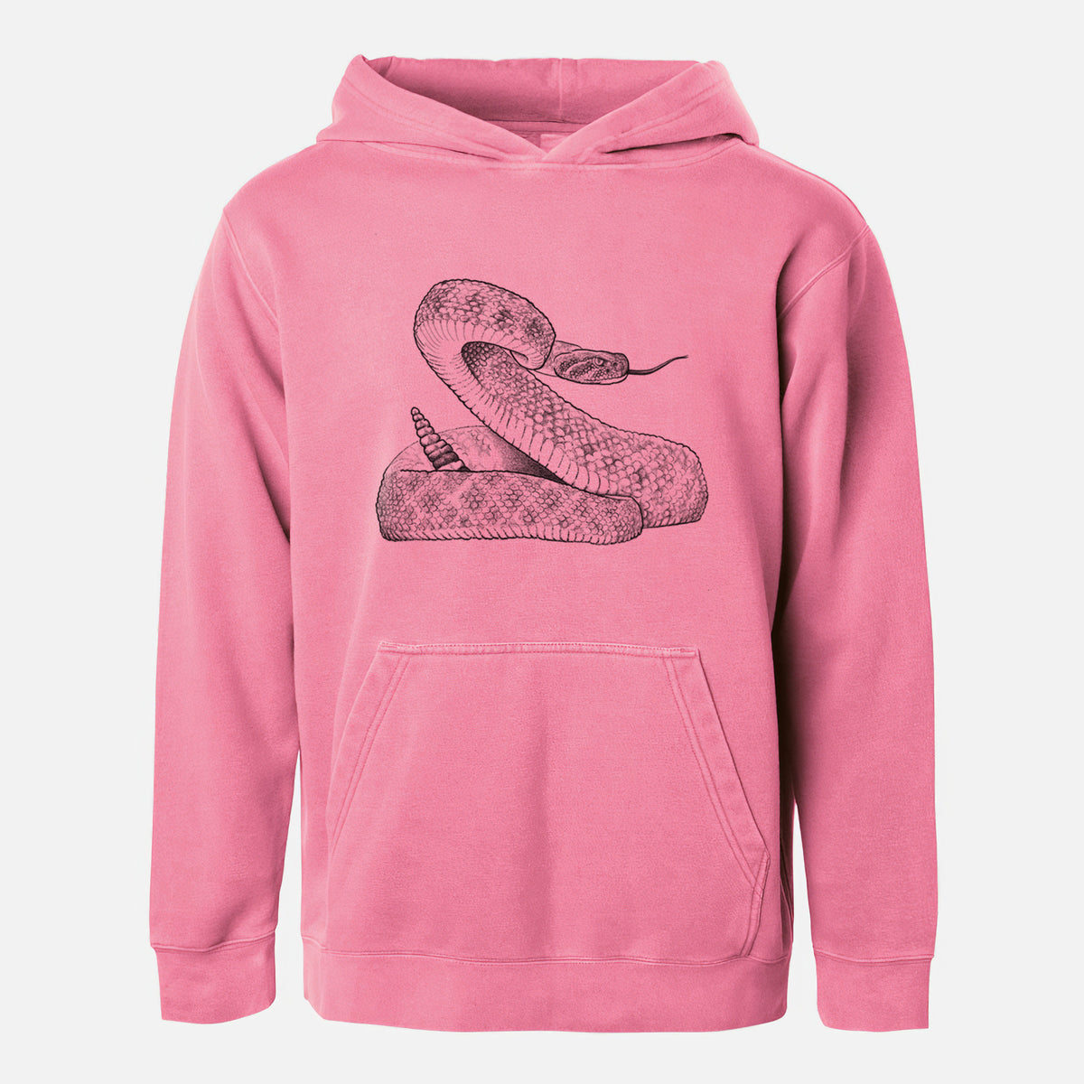 Western Diamondback Rattlesnake - Crotalus atrox - Youth Pigment Dyed Hoodie