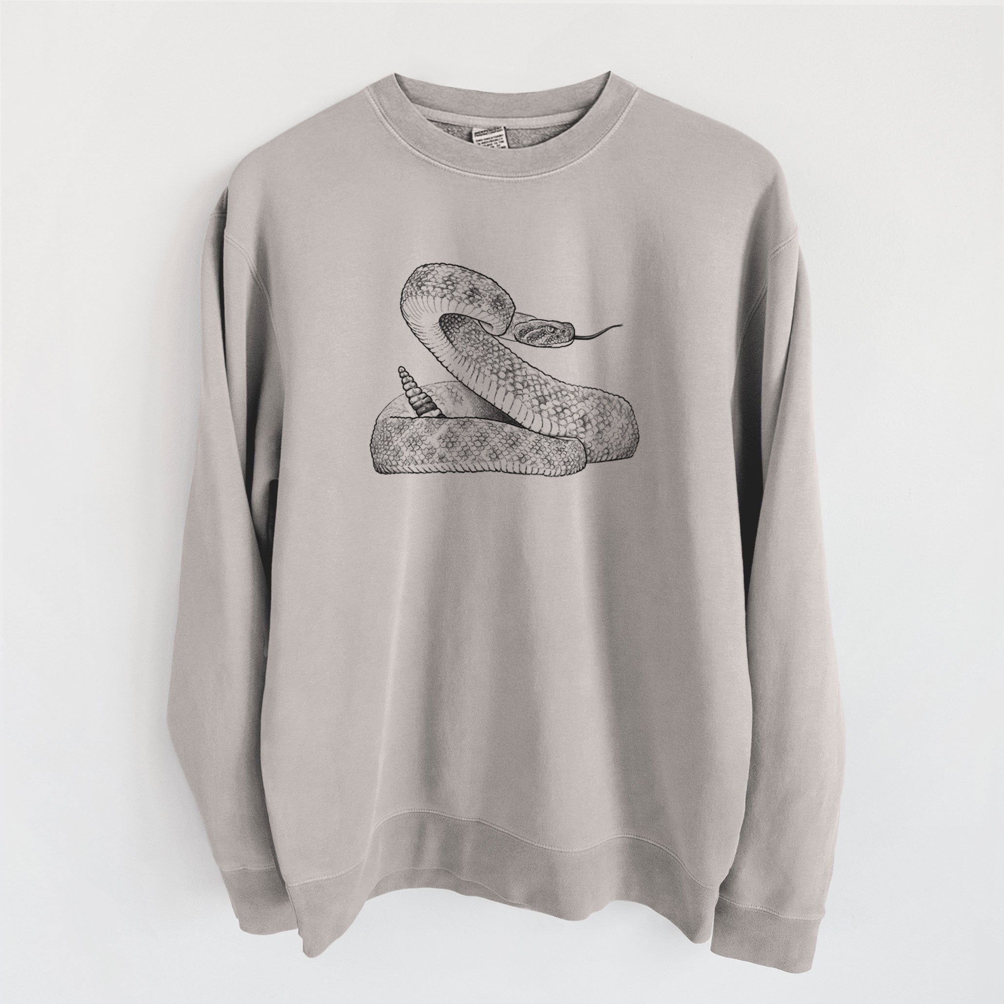 Western Diamondback Rattlesnake - Crotalus atrox - Unisex Pigment Dyed Crew Sweatshirt