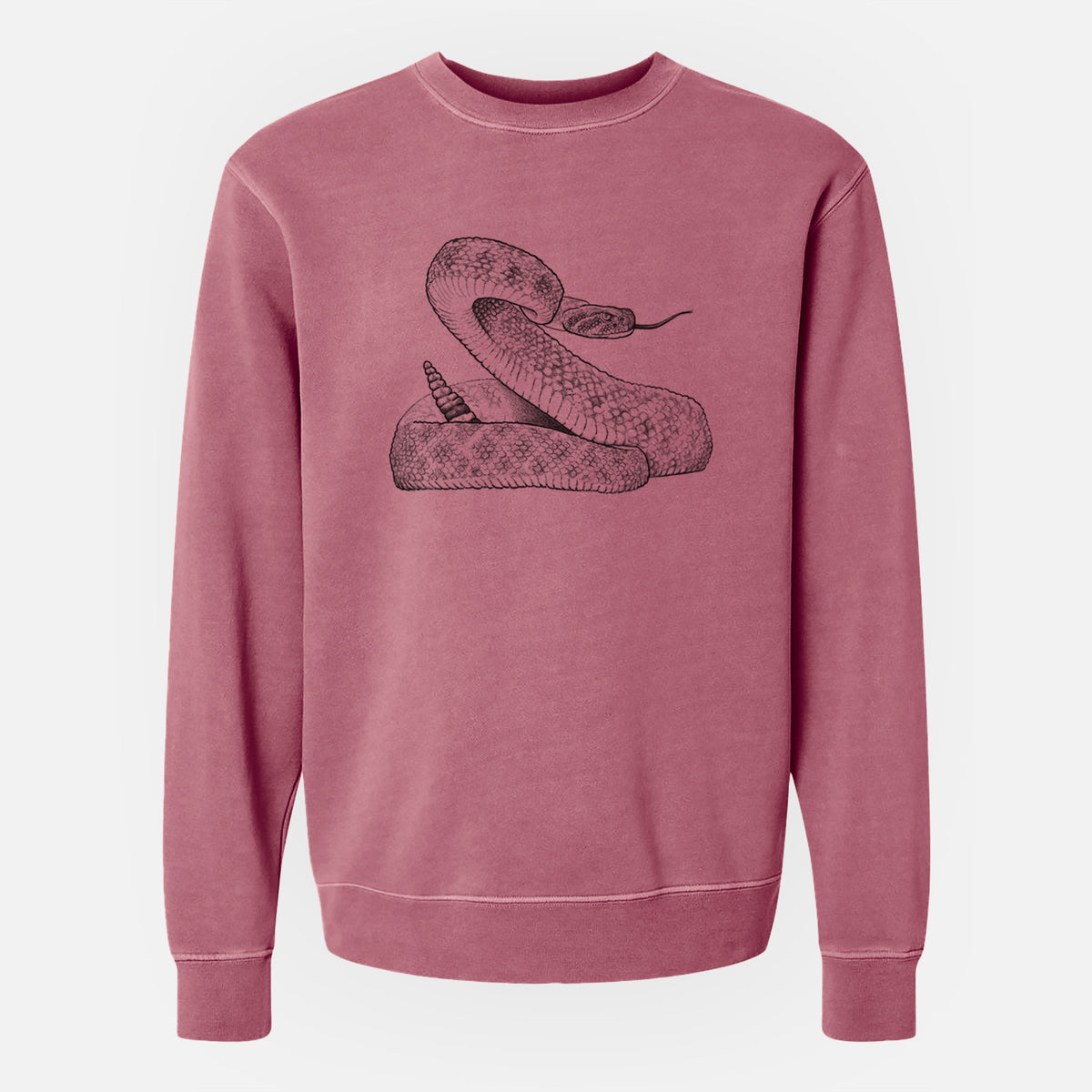 Western Diamondback Rattlesnake - Crotalus atrox - Unisex Pigment Dyed Crew Sweatshirt