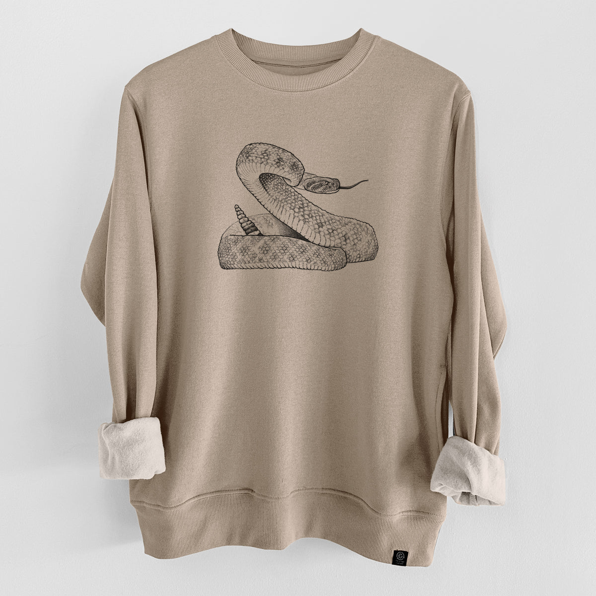 Western Diamondback Rattlesnake - Crotalus atrox  - Unisex Reclaimed Crewneck Sweatshirt