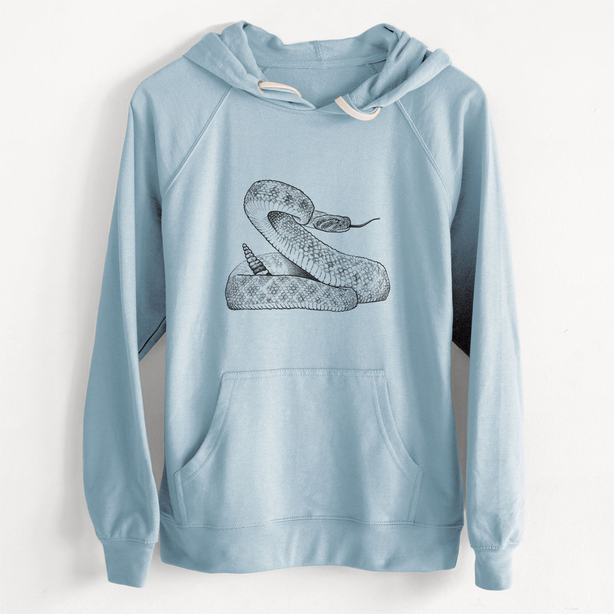 CLEARANCE - Western Diamondback Rattlesnake - Crotalus atrox  - Unisex Slim Fit Loopback Terry Hoodie