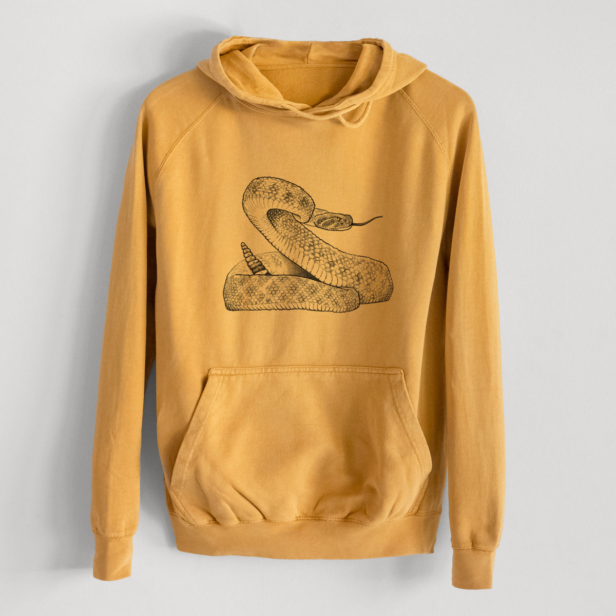 Western Diamondback Rattlesnake - Crotalus atrox  - Mid-Weight Unisex Vintage 100% Cotton Hoodie