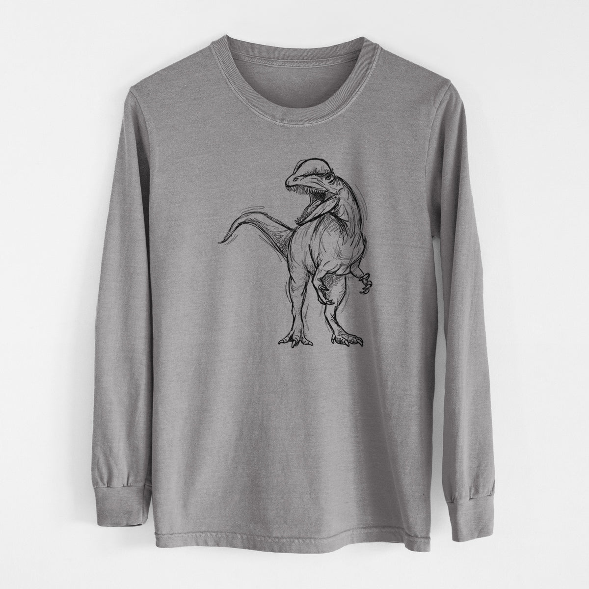 Dilophosaurus Wetherilli - Men&#39;s Heavyweight 100% Cotton Long Sleeve