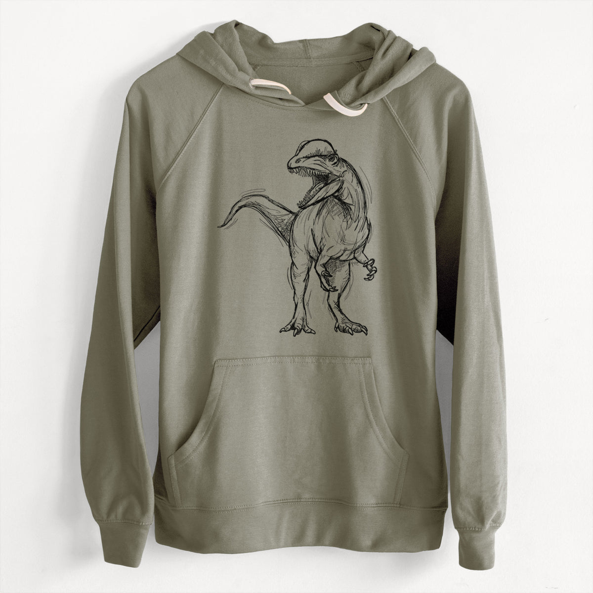 CLEARANCE - Dilophosaurus Wetherilli  - Unisex Slim Fit Loopback Terry Hoodie