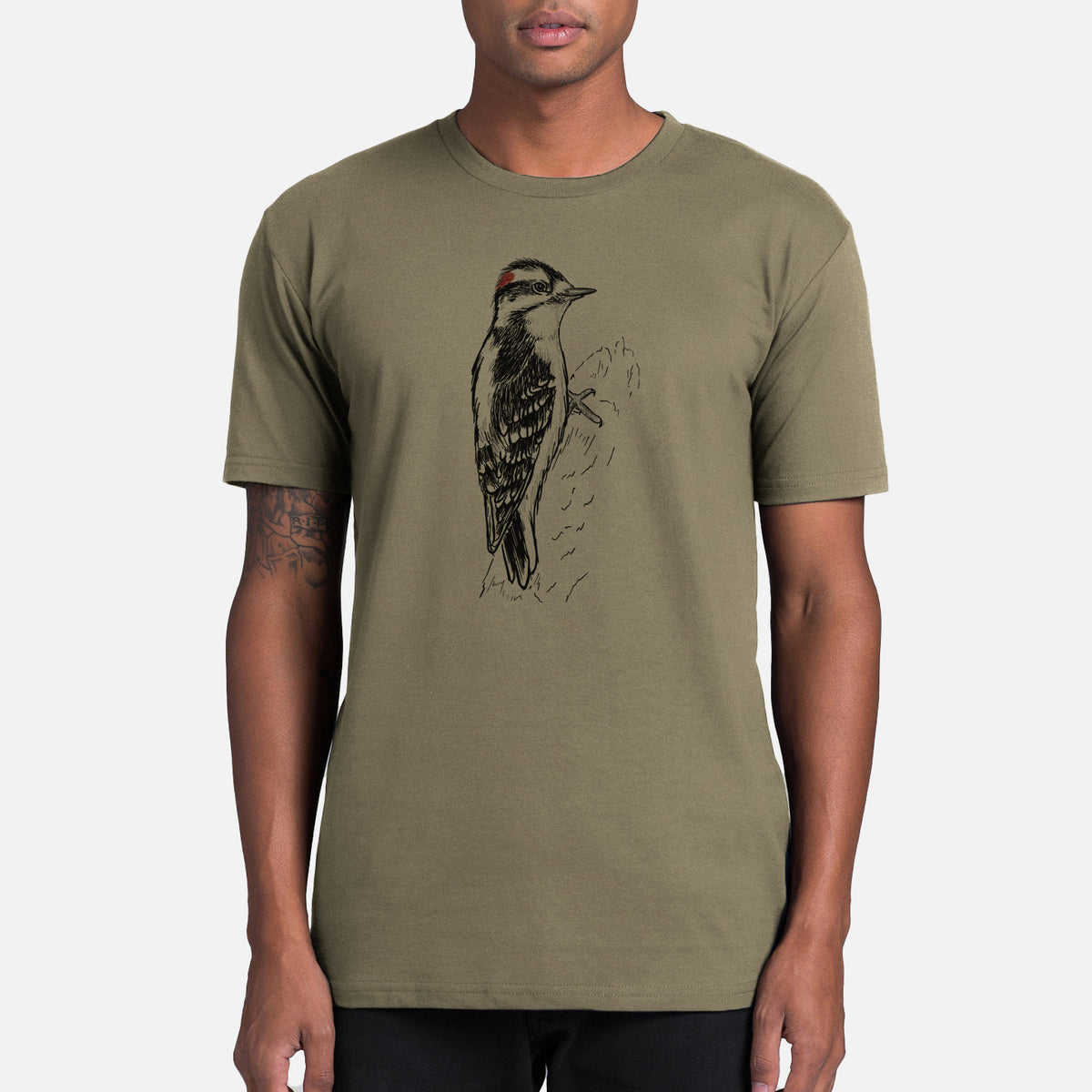 Downy Woodpecker - Picoides pubescens - Mens Everyday Staple Tee