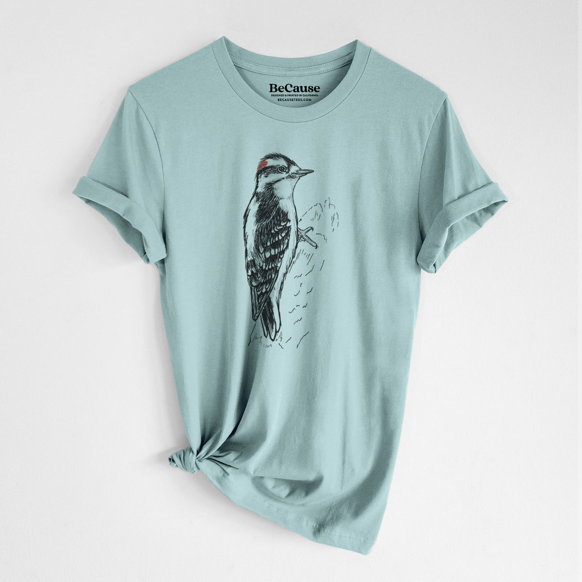 Downy Woodpecker - Picoides pubescens - Lightweight 100% Cotton Unisex Crewneck