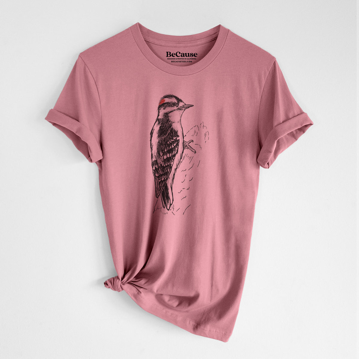 Downy Woodpecker - Picoides pubescens - Lightweight 100% Cotton Unisex Crewneck