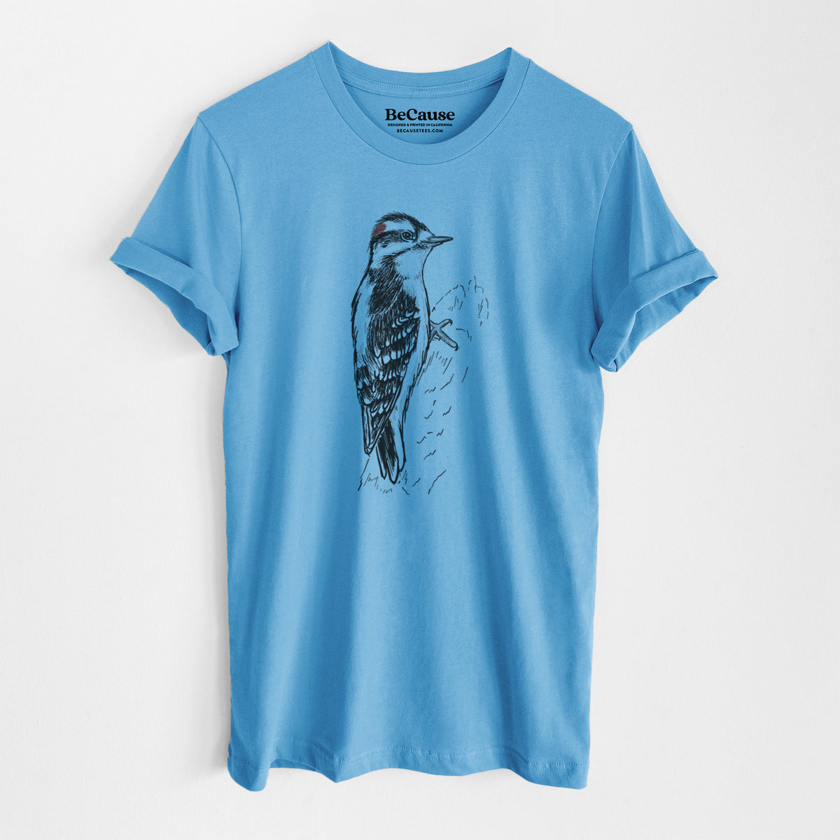 Downy Woodpecker - Picoides pubescens - Lightweight 100% Cotton Unisex Crewneck