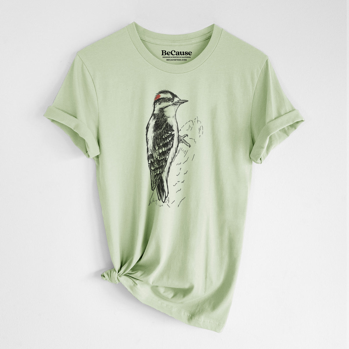 Downy Woodpecker - Picoides pubescens - Lightweight 100% Cotton Unisex Crewneck