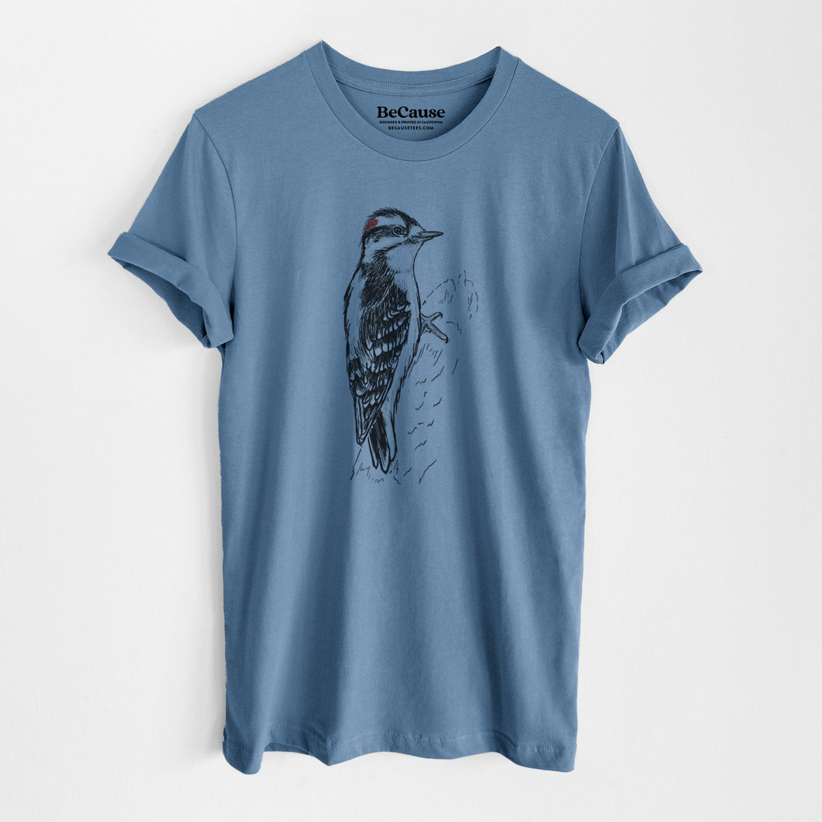 Downy Woodpecker - Picoides pubescens - Lightweight 100% Cotton Unisex Crewneck