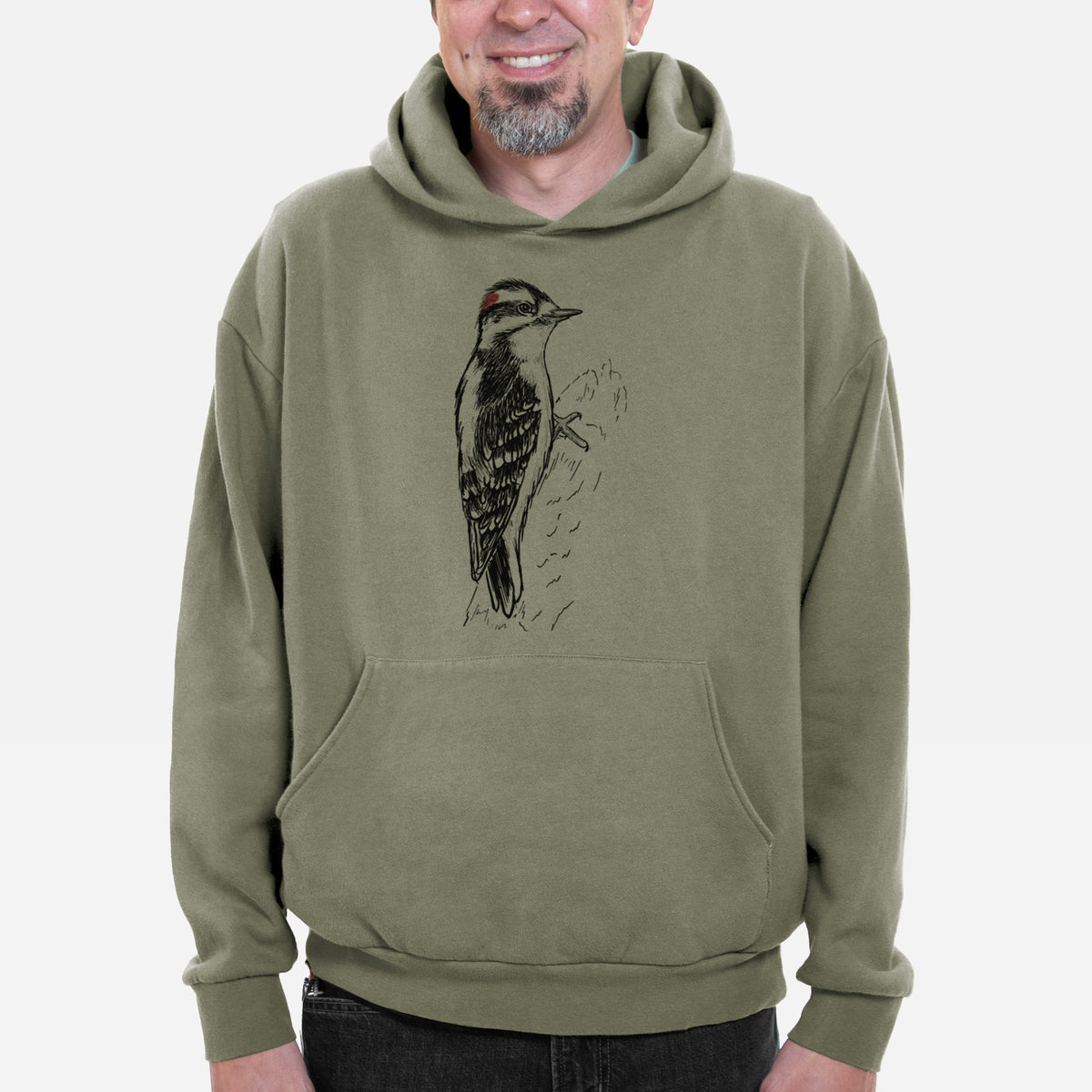 Downy Woodpecker - Picoides pubescens  - Bodega Midweight Hoodie