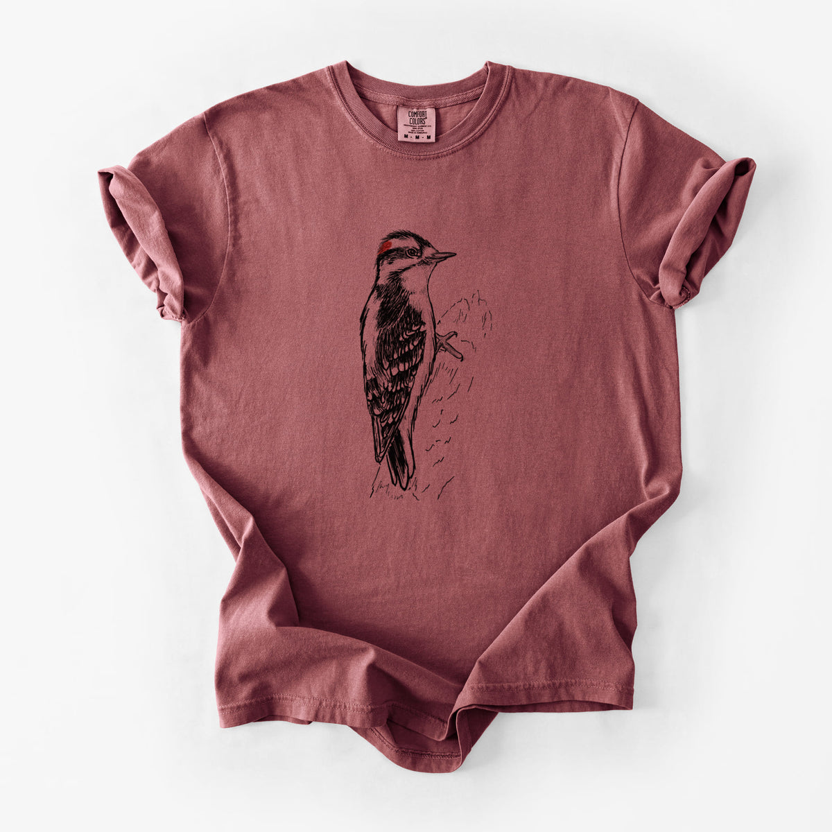 Downy Woodpecker - Picoides pubescens - Unisex Comfort Colors Garment-Dyed Heavyweight T-shirt