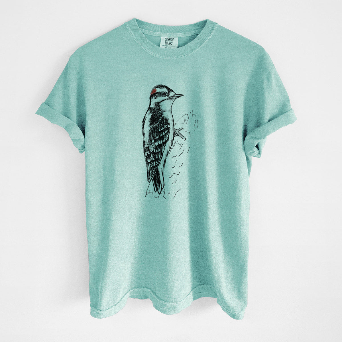 Downy Woodpecker - Picoides pubescens - Unisex Comfort Colors Garment-Dyed Heavyweight T-shirt