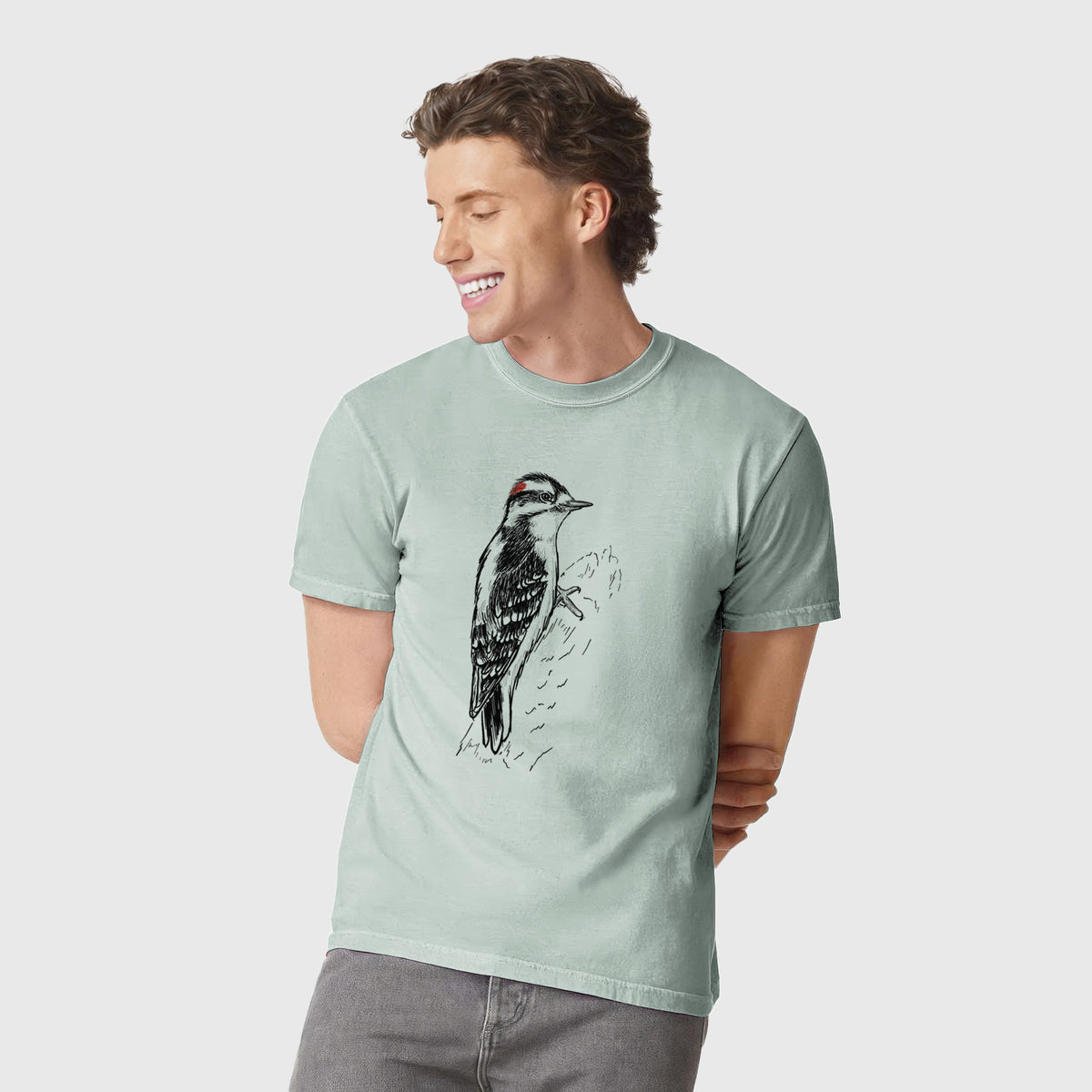 Downy Woodpecker - Picoides pubescens - Unisex Comfort Colors Garment-Dyed Heavyweight T-shirt