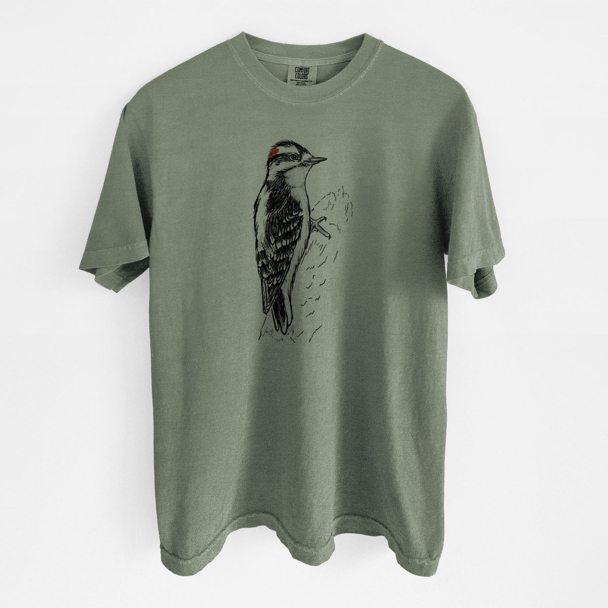 Downy Woodpecker - Picoides pubescens - Unisex Comfort Colors Garment-Dyed Heavyweight T-shirt
