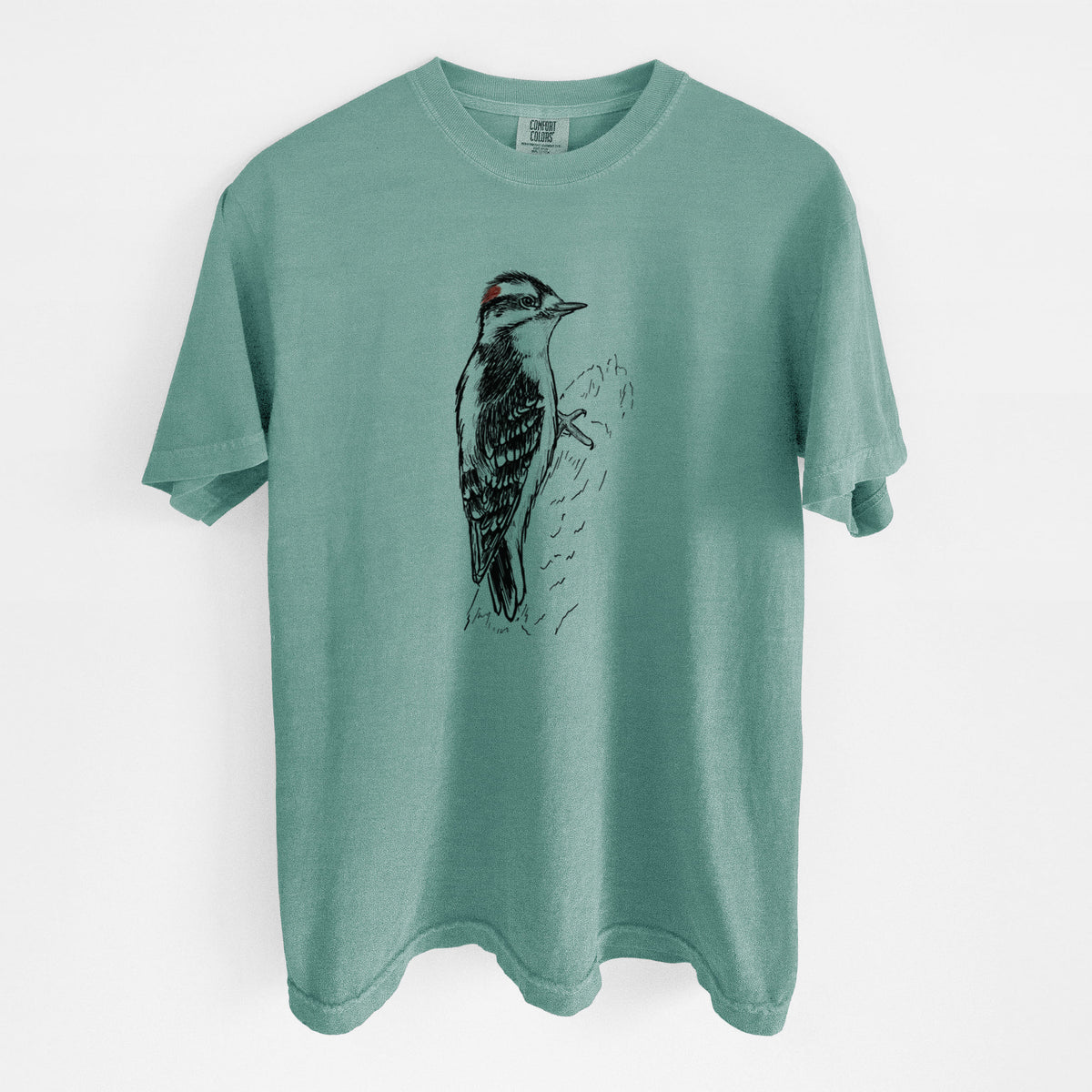 Downy Woodpecker - Picoides pubescens - Unisex Comfort Colors Garment-Dyed Heavyweight T-shirt