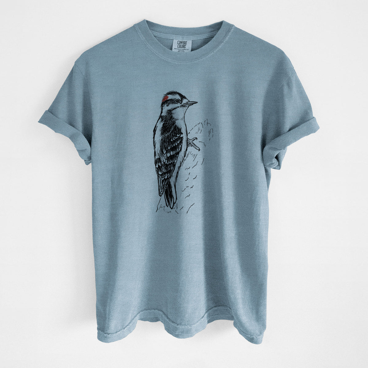 Downy Woodpecker - Picoides pubescens - Unisex Comfort Colors Garment-Dyed Heavyweight T-shirt